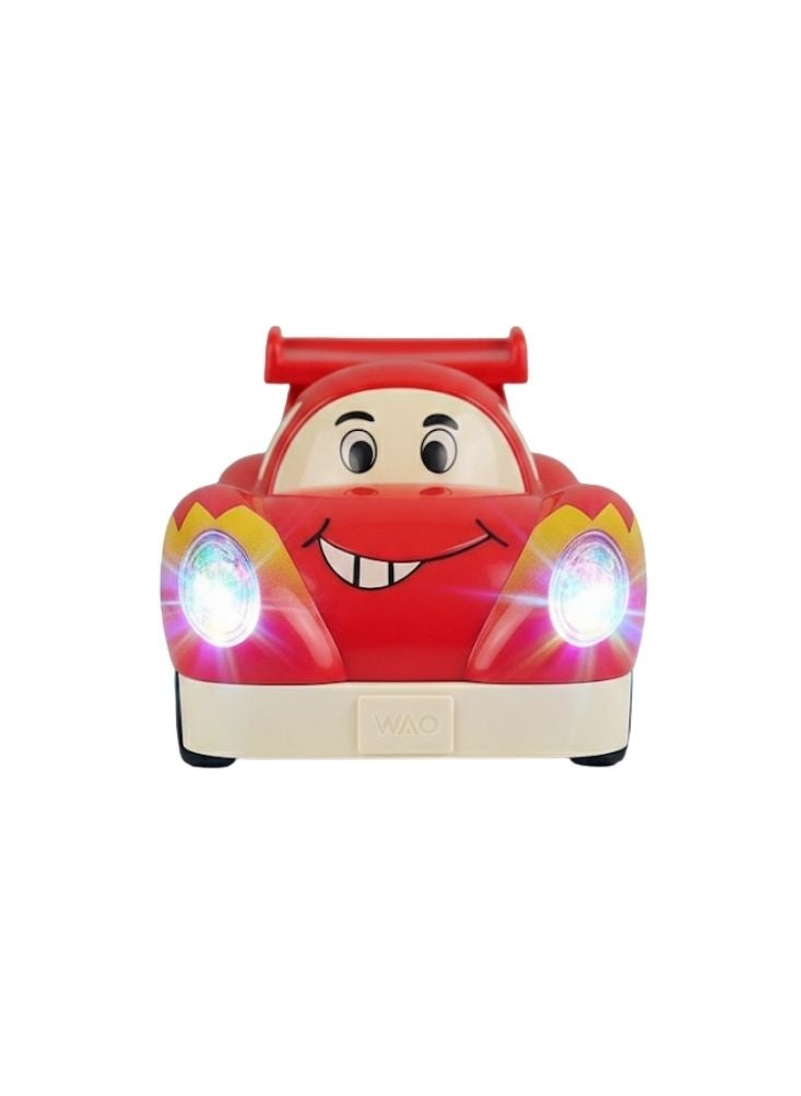 Premium Cartoon Racing Car Toy – Smiling Sports Car with LED Headlights, Kids Push & Go Vehicle - Image 2
